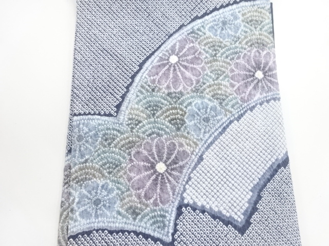  未使用品　きぬたや謹製　絞り波に花模様訪問着